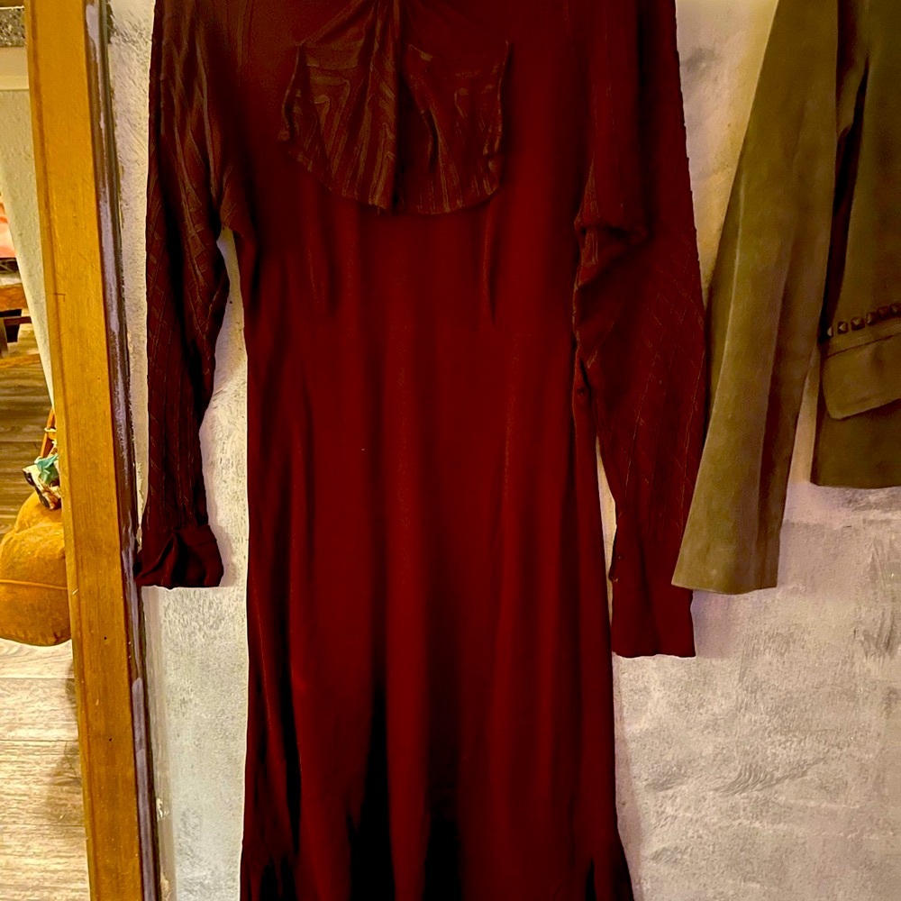 Long dark red dress